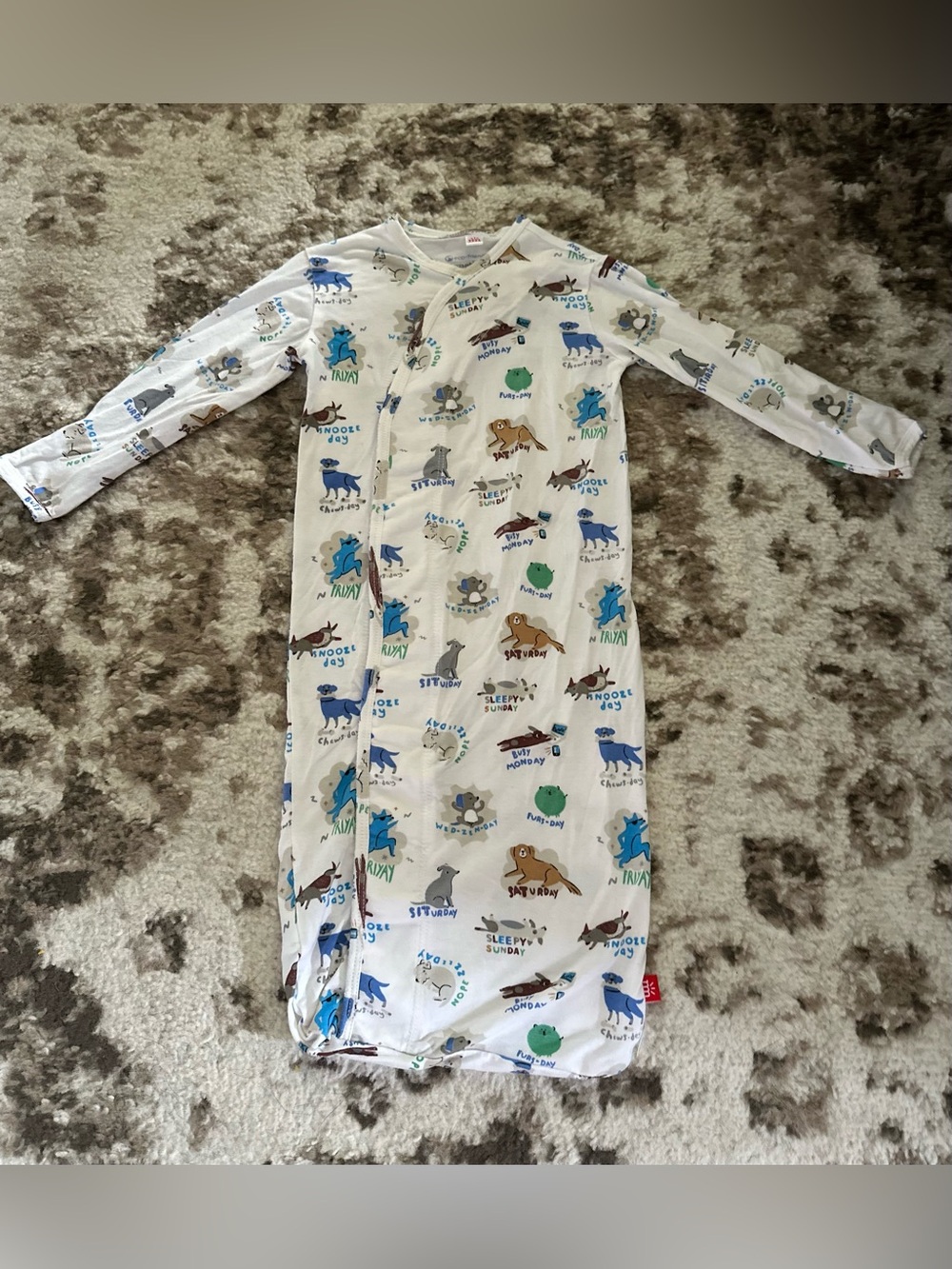 Magnetic Me White Sleep Sack with Blue and Green Animal Prints